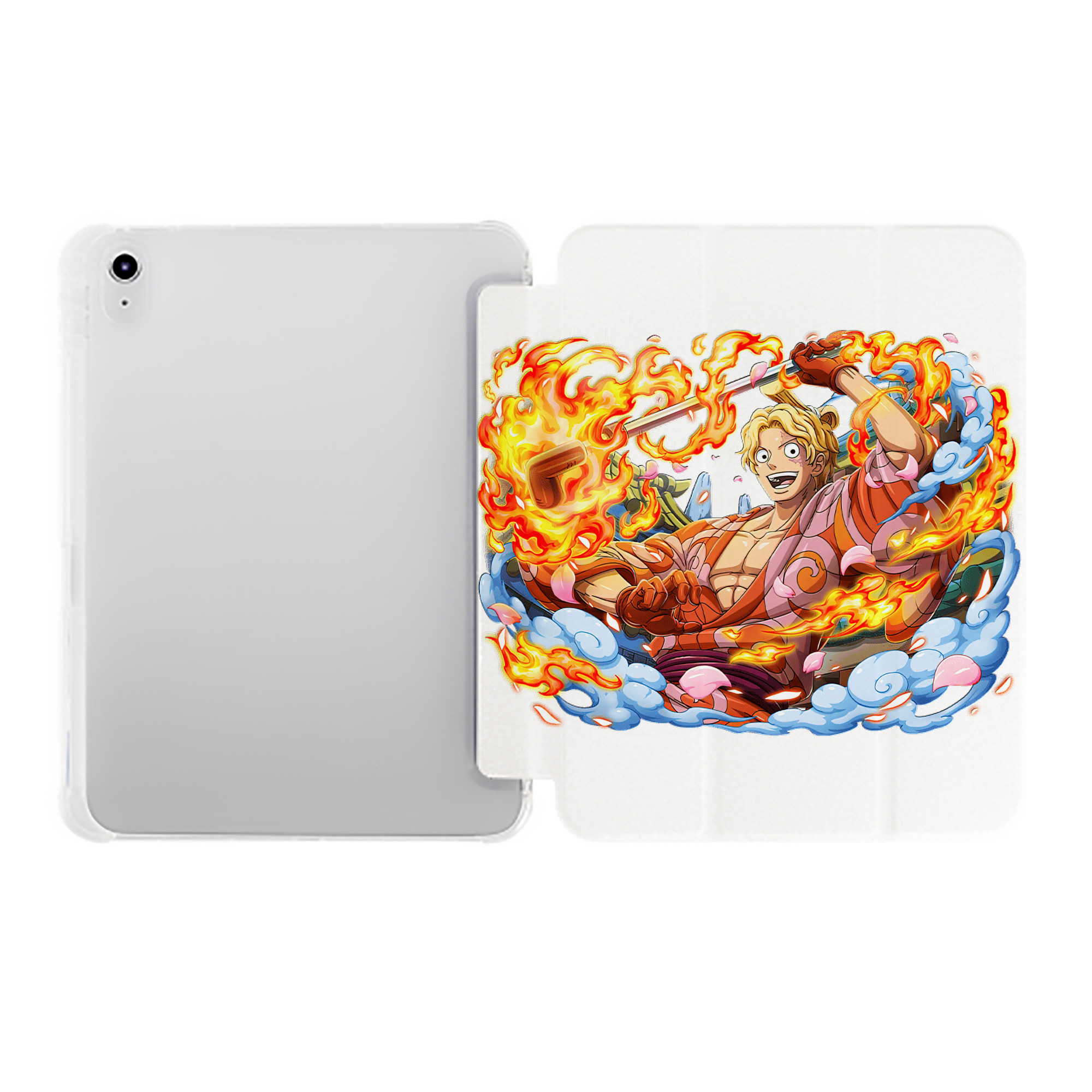 （画像用） ワンピース サンジ ONE PIECE Sanji IPad ケース ペン収納付き 三つ折りスタンド PUレザー×シリコン 対応機種9.5/10.5/10.9インチ
